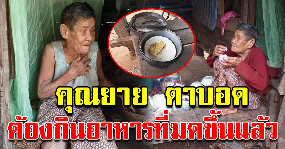 คุณทวดวัย 77 ปี ตามองไม่เห็นทั้ง 2 ข้าง ต้องกินอาหาร ที่มดตอม