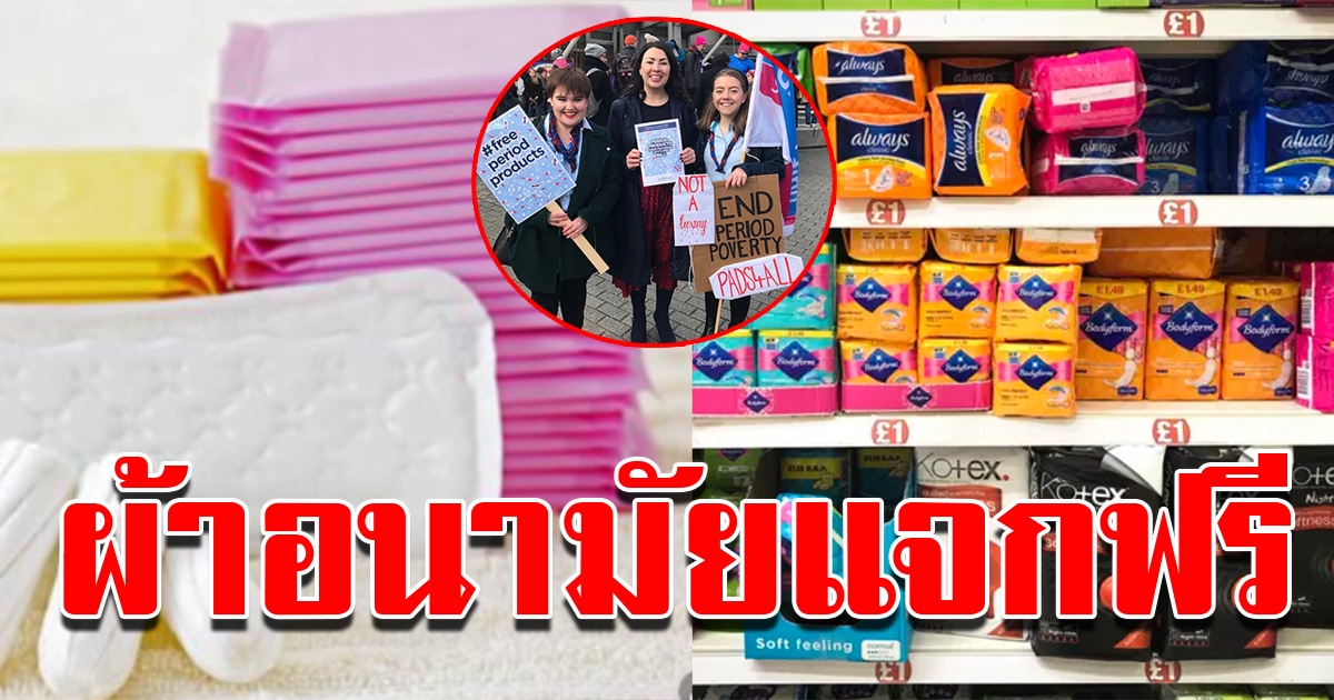 ผ้าอนามัย แจกฟรี