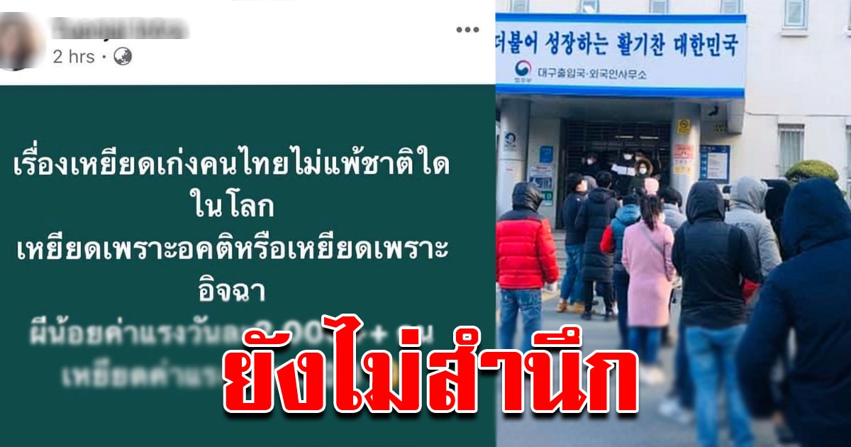 สาวแรงงานไทยในเกาหลี โพสต์แรง ถึงแรงงานไทย