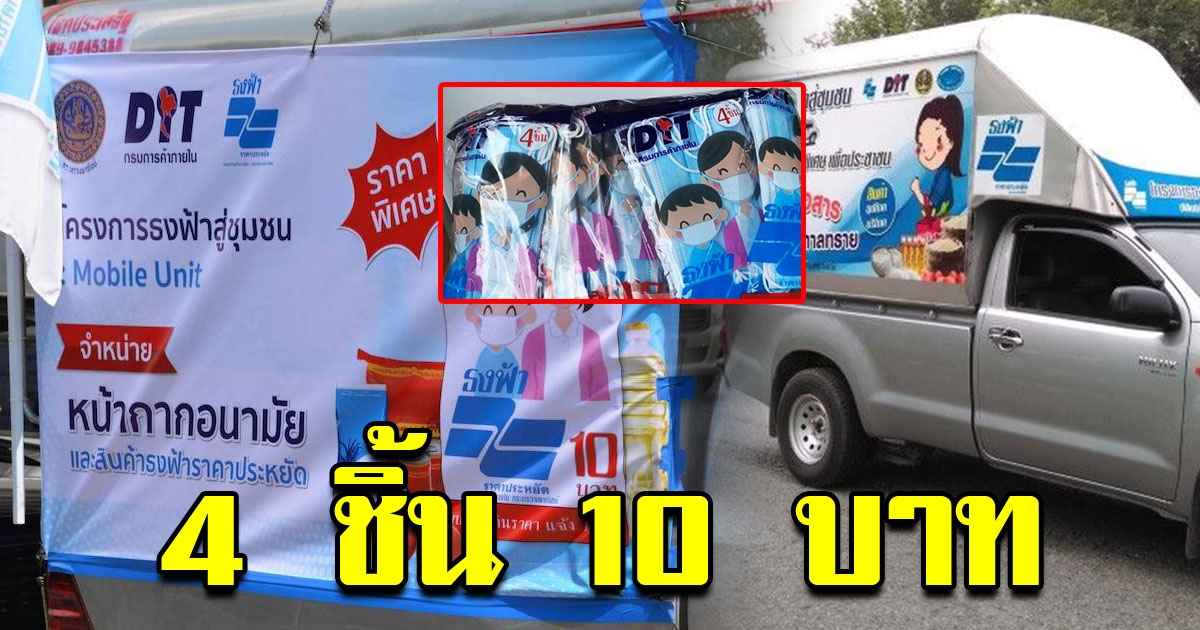 กรมการค้าภายใน จัดรถโมบายออกจำหน่ายหน้ากากอนามัย 21 จุด