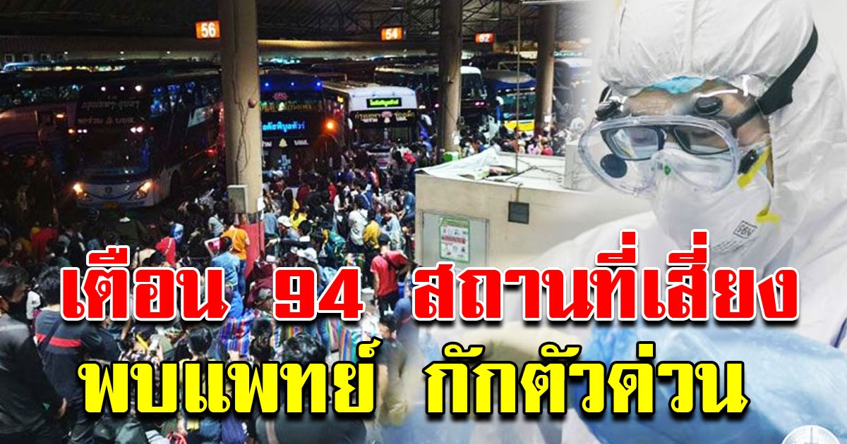 ด่วน ประกาศ 40 สถานที่เสี่ยง COVID ขอให้รายงานตัว พบแพทย์