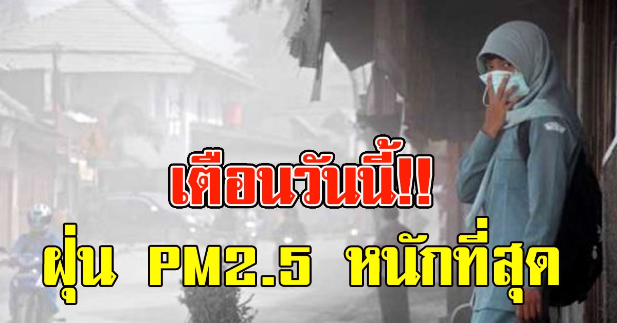 ประกาศเตือนวันนี้ 16 มค ฝุ่น PM25 หนักที่สุด อย่าลืมใส่หน้ากากป้องกัน