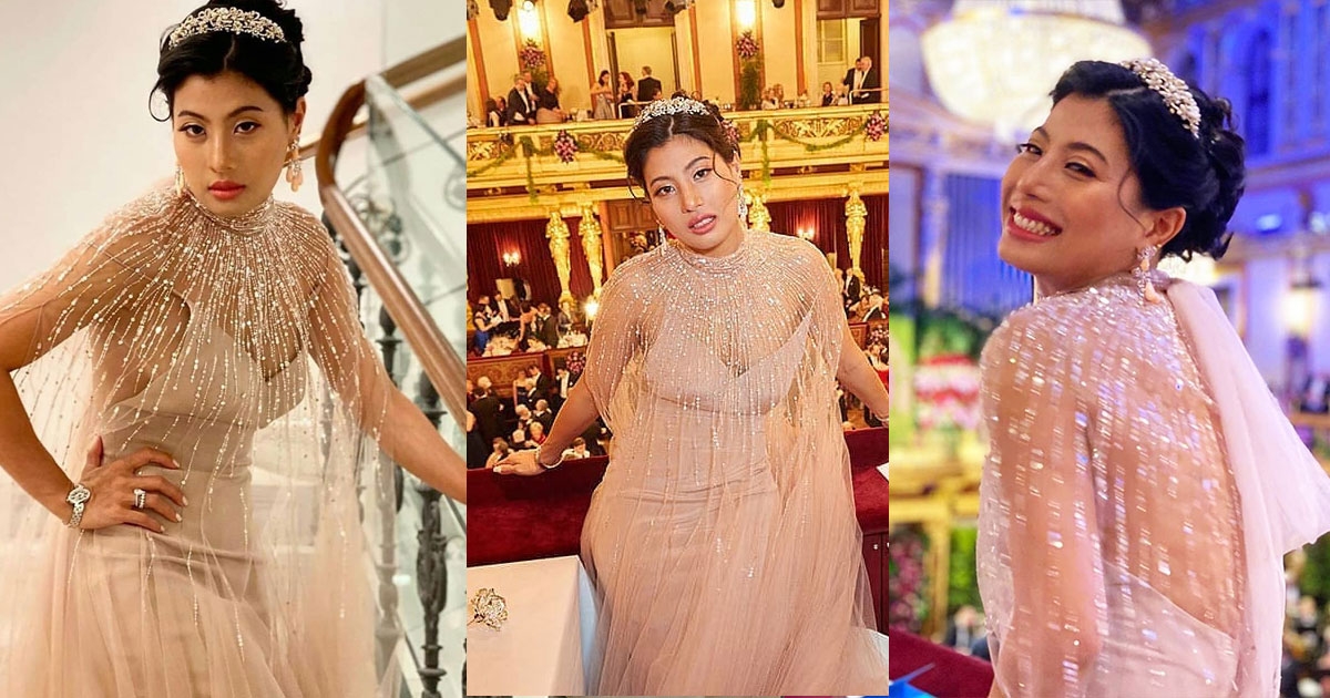 พระสิริโฉมงดงาม เจ้าฟ้าสิริวัณวรีฯ ในฉลองพระองค์ชุดผ้าไหมโปร่งปักเลื่อม เสด็จทอดพระเนตรคอนเสิร์ต