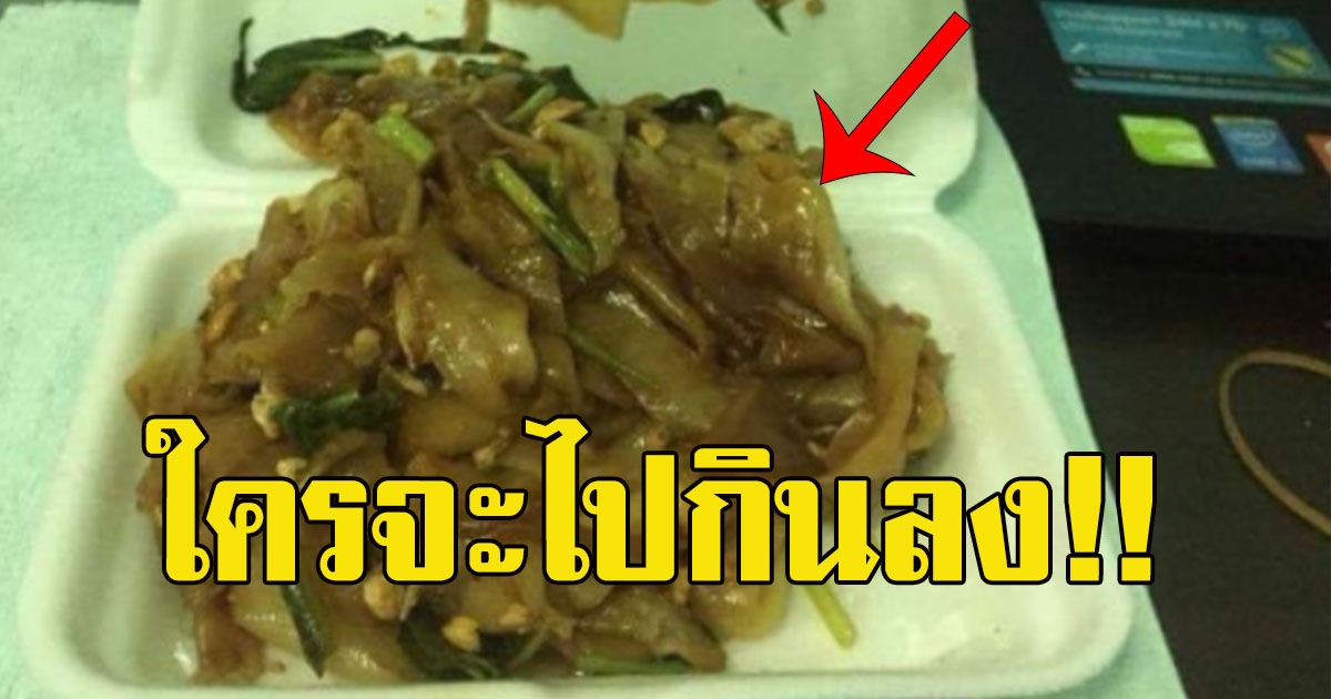 หนุ่มสั่งผัดซีอิ้วเส้นใหญ่ มากินที่บ้าน